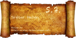 Sréter Helén névjegykártya
